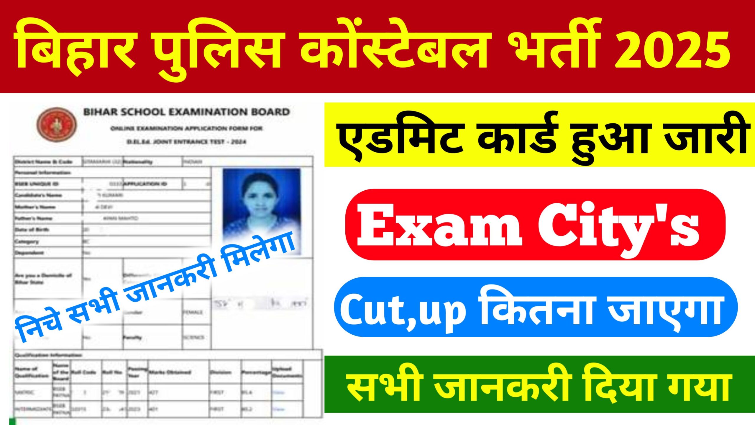 Bihar Police Constable Exam Date 2025: