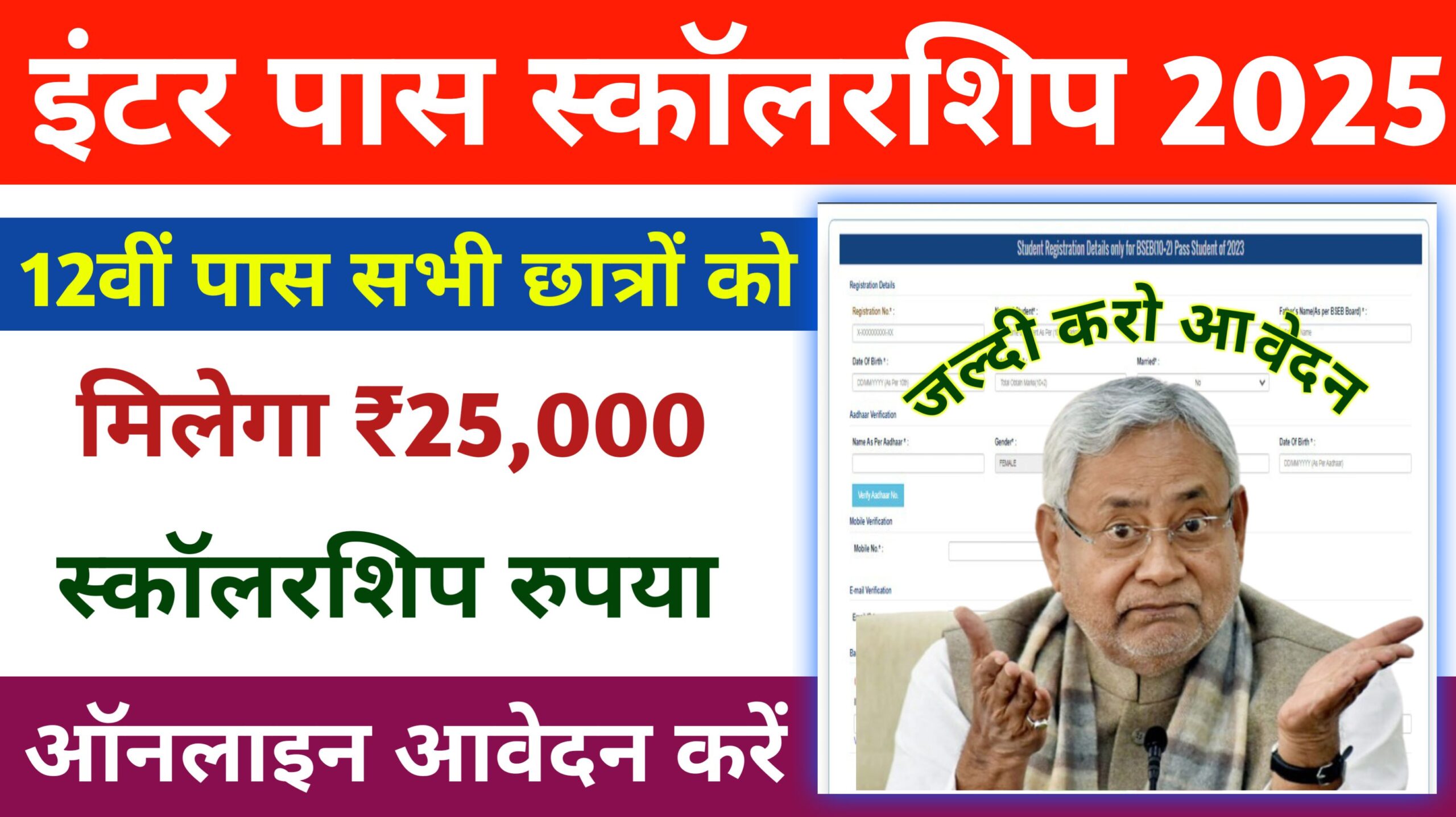 Bihar Board 12th Pass Scholarship Online Apply 2025: