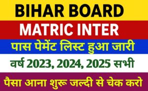 Bihar Board Matric Inter Scholarship Payment List 2025: