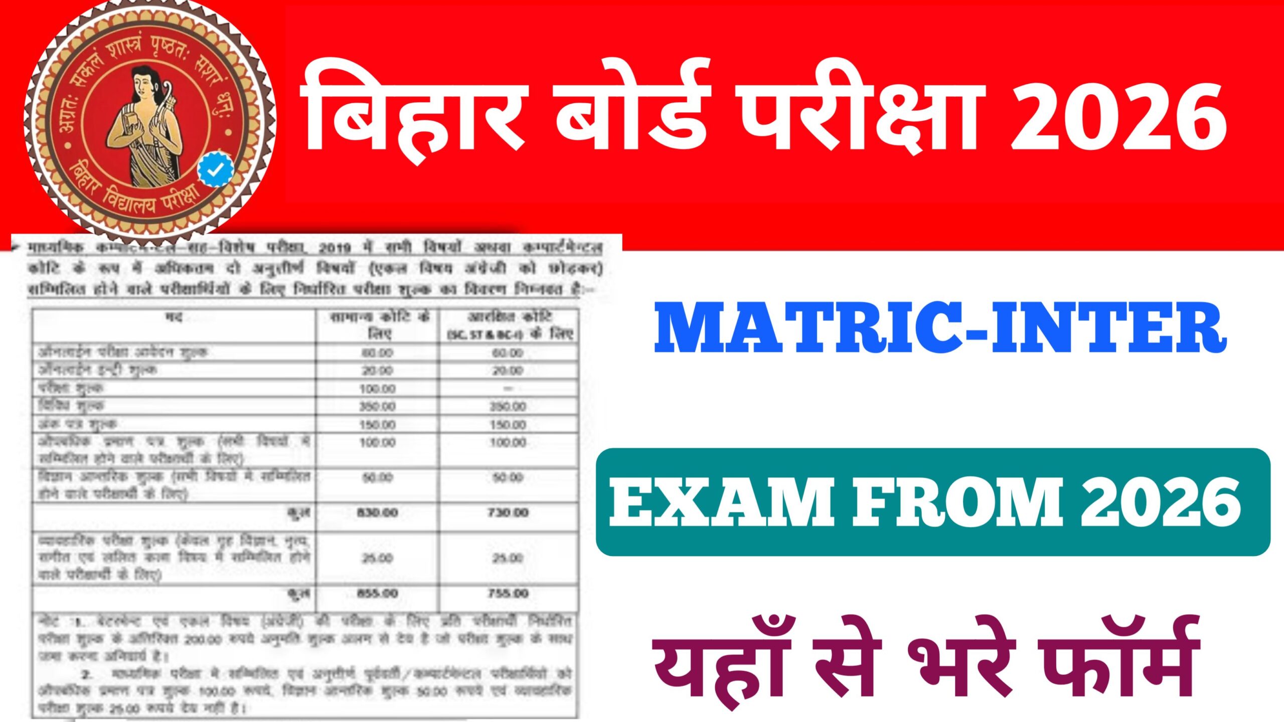 Bihar Board Matric Inter Exam From 2026: