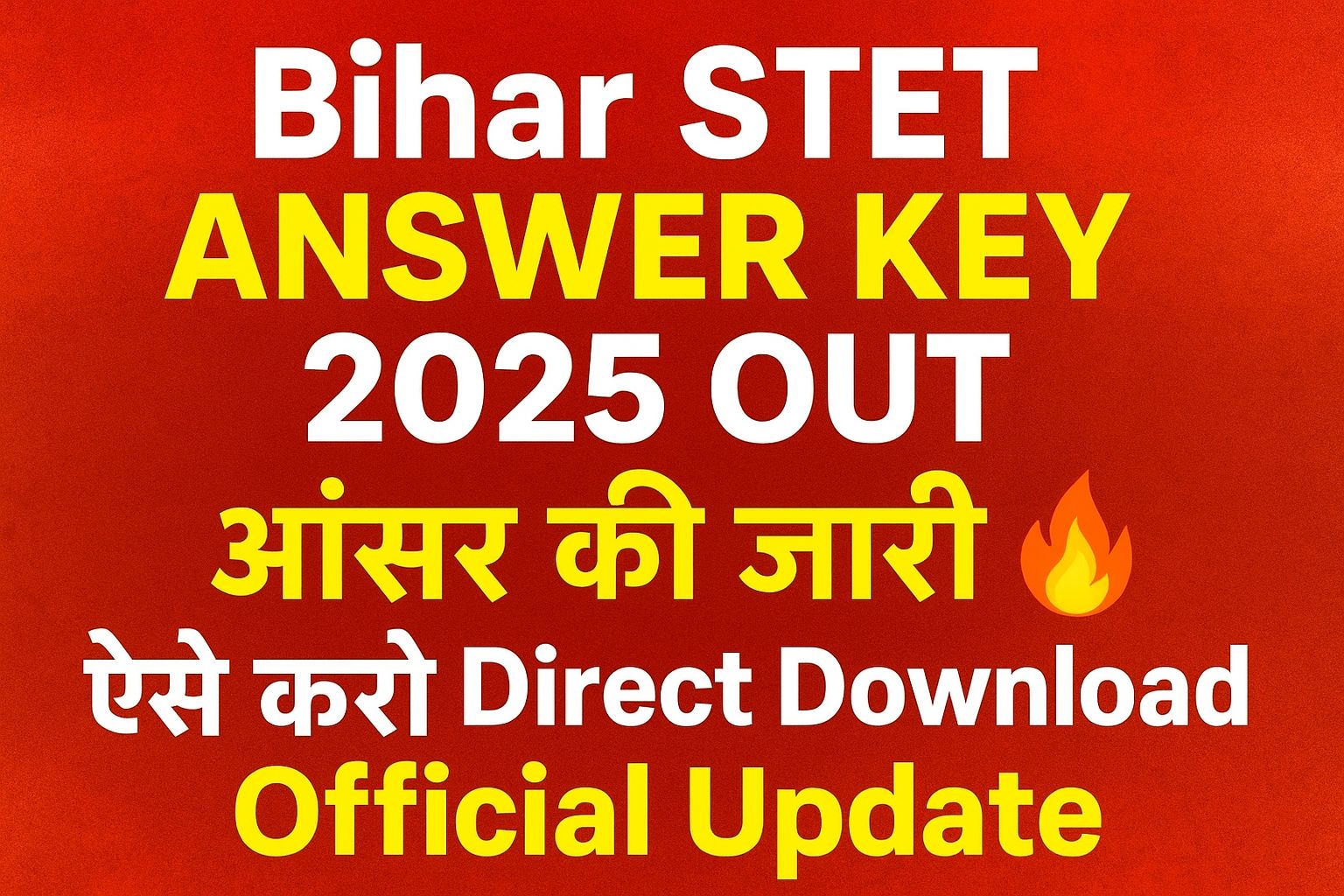 Bihar STET Answer Key 2025 Released: