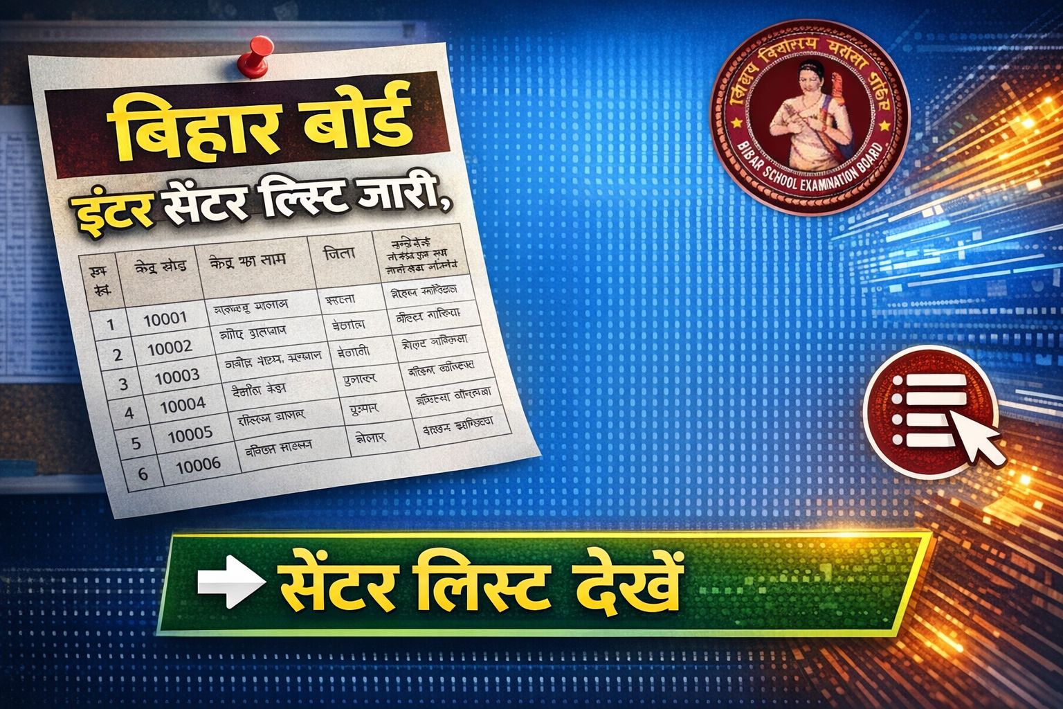 Bihar Board inter Center List 2026